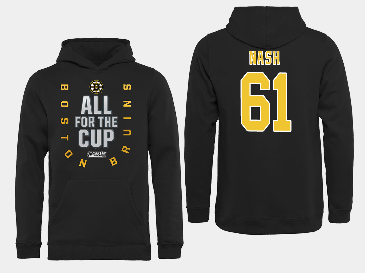 NHL Men Boston Bruins #61 Nash Black All for the Cup Hoodie->customized nhl jersey->Custom Jersey